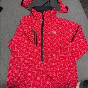 The North Face Kids Geometric Red Raincoat